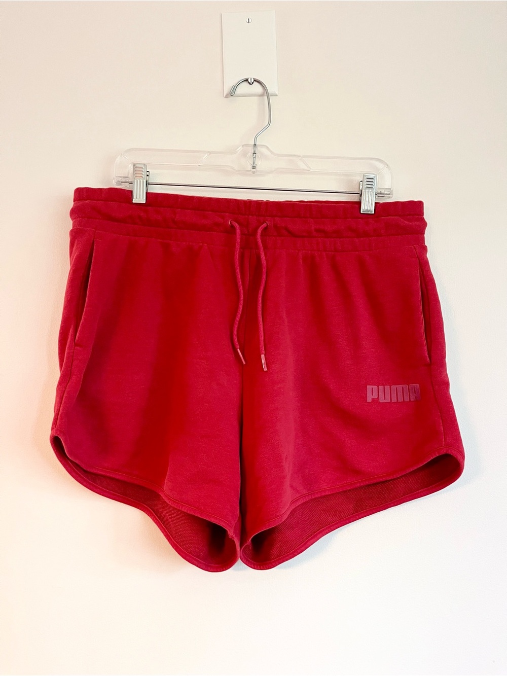 Puma Women's Bright Red Athletic Drawstring Shorts